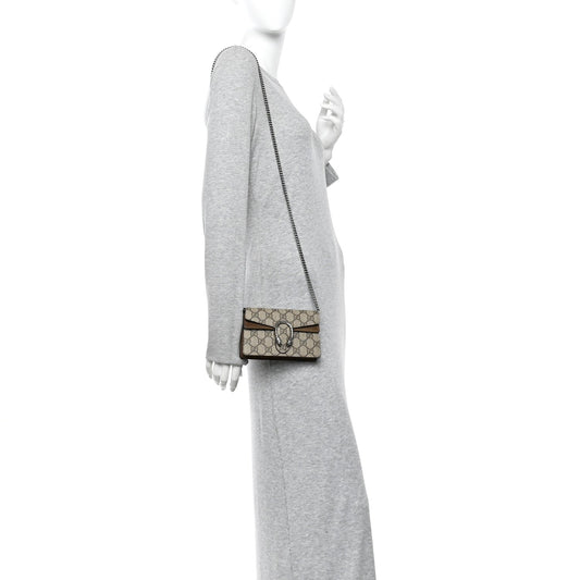 GG Supreme Monogram Super Mini Dionysus Shoulder Bag Taupe