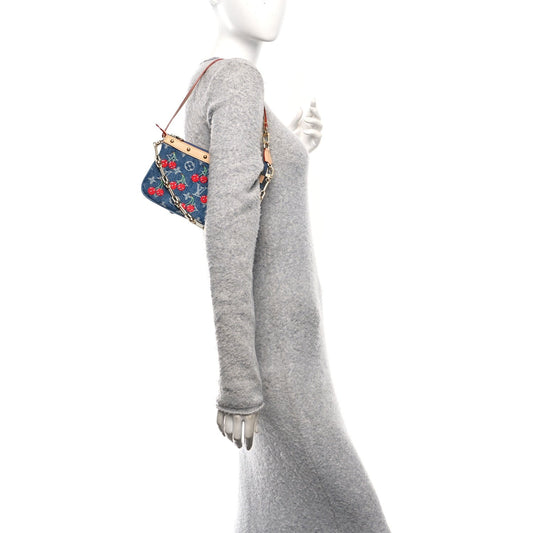 LV X TM Monogram Denim Cerises Pochette Accessories Blue