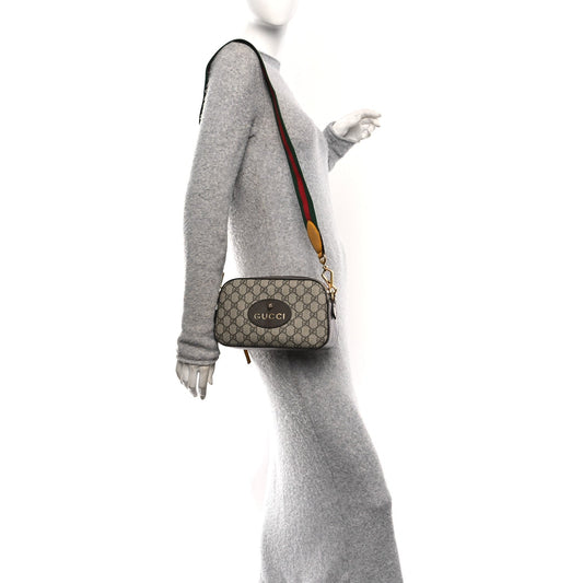 GG Supreme Monogram Web Neo Vintage Shoulder Bag Beige New Acero Crop