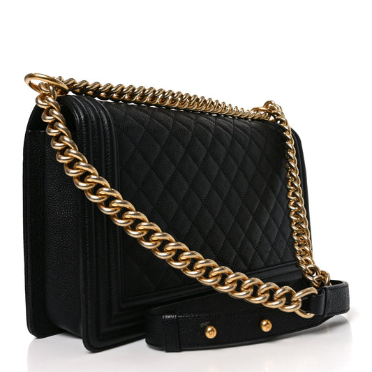 Caviar Quilted New Medium Boy Flap Black