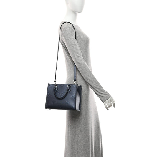 Metallic Empreinte Monogram Giant Onthego PM Navy Nacre