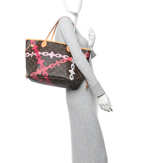Monogram Bay Neverfull MM Rose Ballerine Poppy