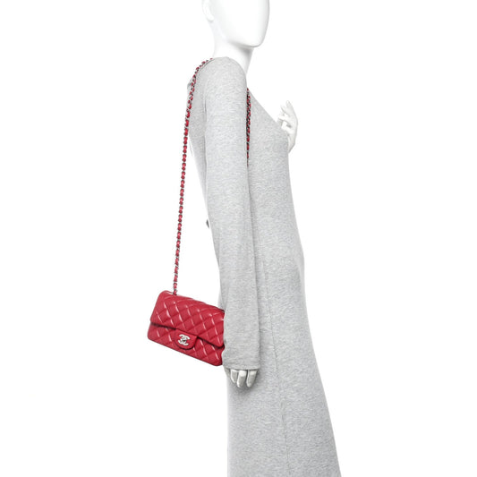 Caviar Quilted Mini Rectangular Flap Pink