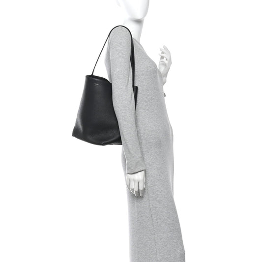 Grained Calfskin Medium N/S Park Tote Black