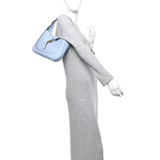 Grained Calfskin Web Medium Jackie 1961 Hobo Light Blue