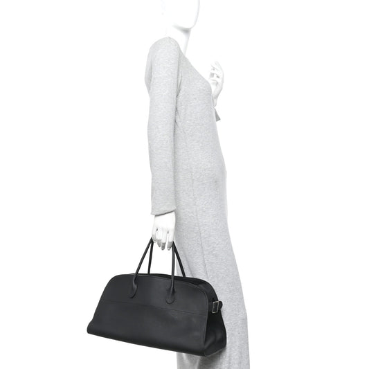 Matte Grained Calfskin EW Margaux Black