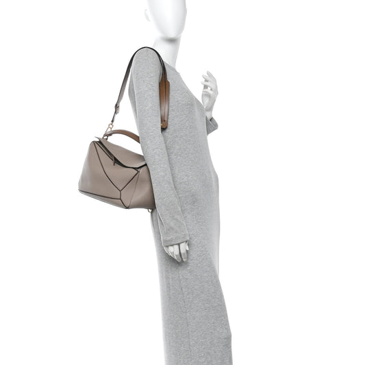 Grained Calfskin Medium Puzzle Bag Sand Mink