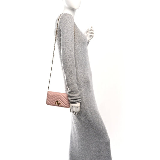 Calfskin Matelasse GG Marmont Mini Bag Perfect Pink
