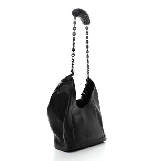 Mellow Nappa Small Monochrome Squeeze Bag Black