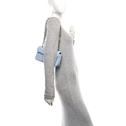 Lambskin Matelasse Small GG Marmont Shoulder Bag Porcelain Light Blue