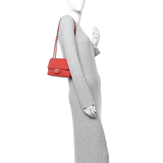 Lambskin Quilted Mini Rectangular Flap Red
