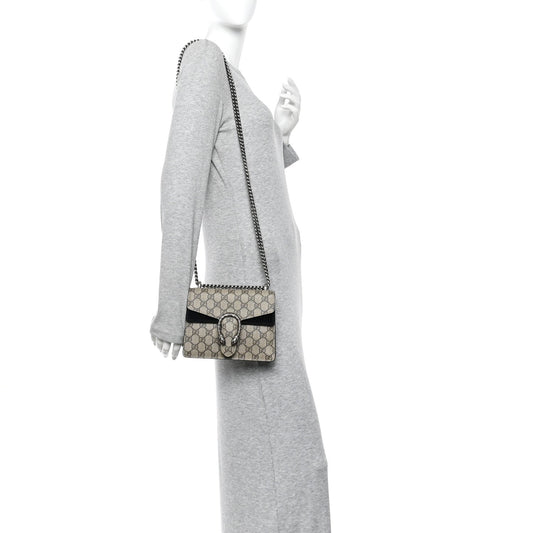 GG Supreme Monogram Mini Dionysus Shoulder Bag Black
