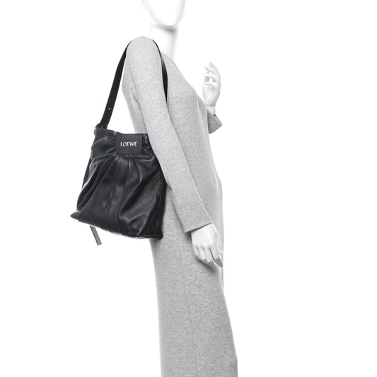 Mellow Nappa Draped Tote Black