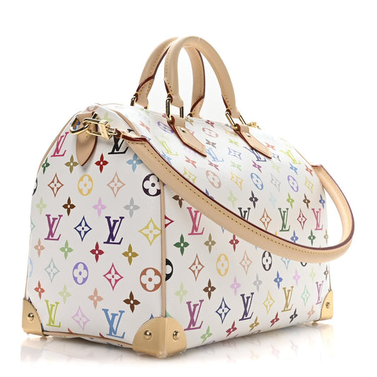 LV X TM Monogram Multicolor Speedy Soft 30 White