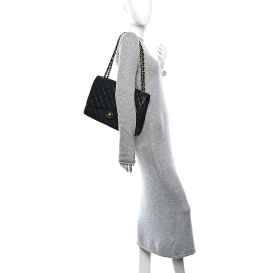 Caviar Quilted Maxi Double Flap Black