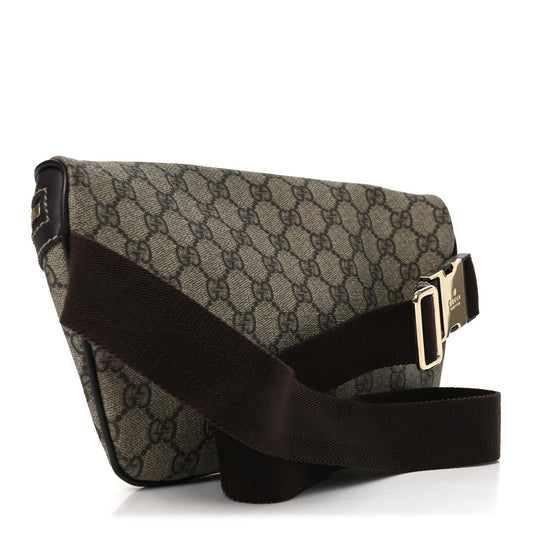 GG Supreme Monogram Belt Bag Dark Brown