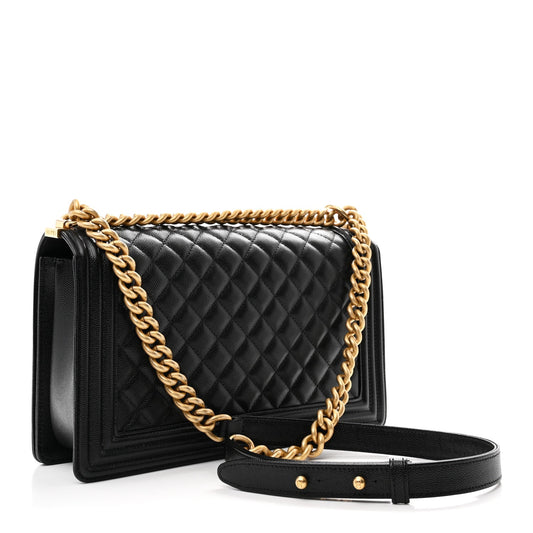 Caviar Quilted New Medium Boy Flap Black
