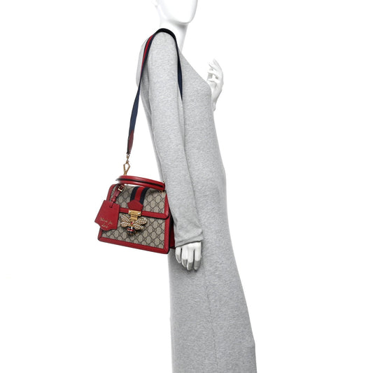 GG Supreme Monogram Small Queen Margaret Top Handle Bag Red