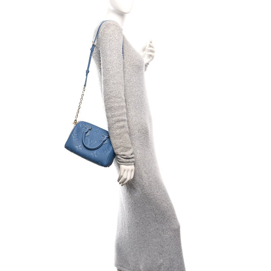 Metallic Empreinte Monogram Giant Speedy Bandouliere 20 Navy Nacre