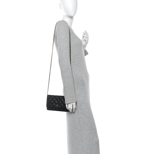 Caviar Quilted Wallet On Chain WOC Black