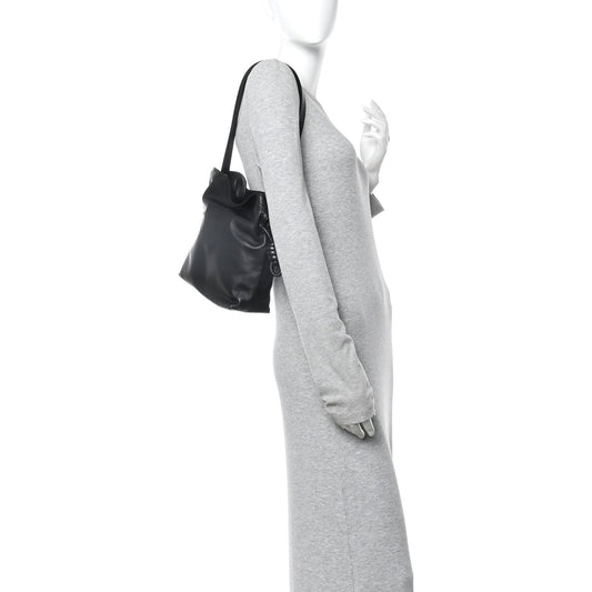 Calfskin Flamenco Knot Bag Black