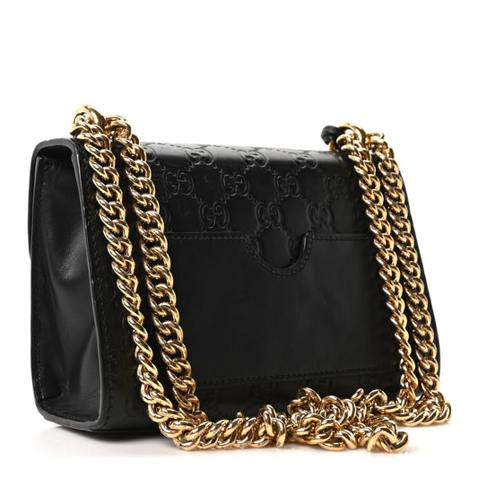 Guccissima Small Padlock Shoulder Bag Black