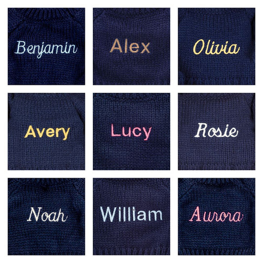 Blossom Blush Bunny 'Cherry' with Personalized Navy Jumper