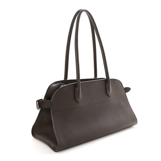 Grained Calfskin Margaux Shoulder 12 Deep Brown