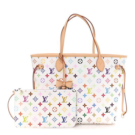LV X TM Monogram Multicolor Neverfull MM White
