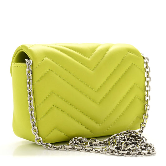 Lambskin Matelasse Mini GG Marmont Shoulder Bag Firefly