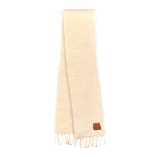 Mohair Wool Anagram Scarf White