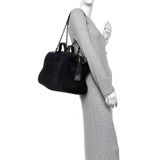 Mixed Fibers Large Deauville Bowling Bag Black