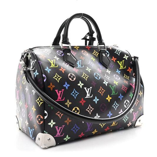 LV X TM Monogram Multicolor Speedy Soft 30 Black