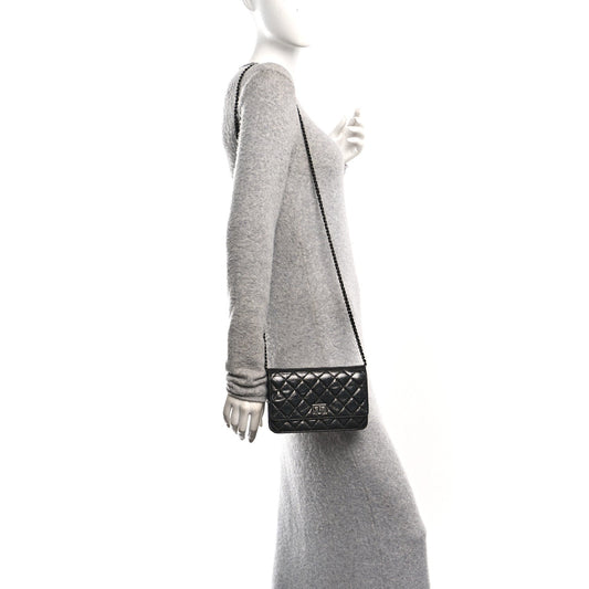 Glazed Aged Calfskin Reissue Wallet On Chain WOC So Black