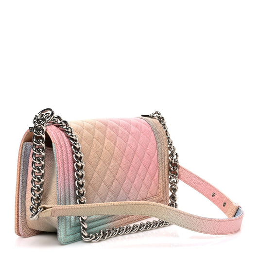 Caviar Quilted Medium Cuba Rainbow Boy Flap Multicolor