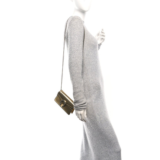Metallic Calfskin Super Mini Dionysus Shoulder Bag Gold