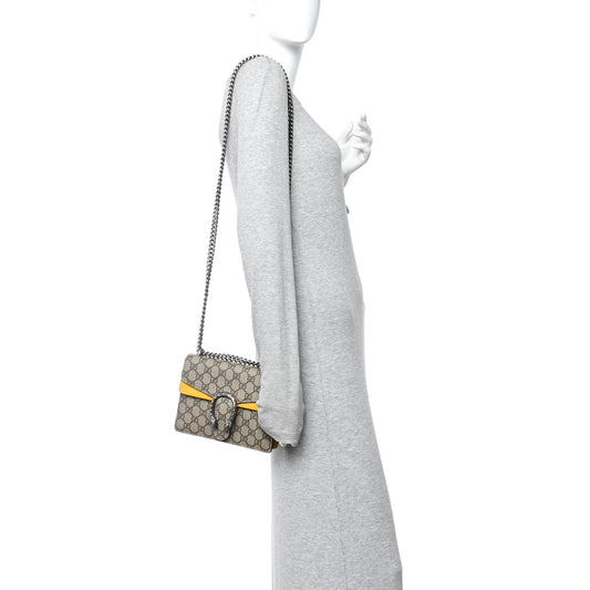 GG Supreme Monogram Mini Dionysus Shoulder Bag Yellow