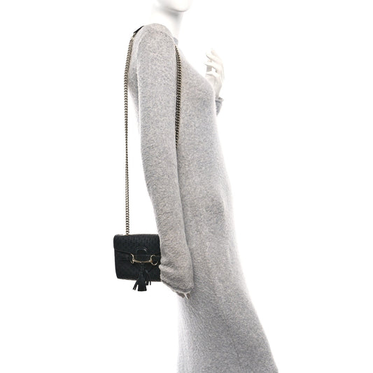 Microguccissima Mini Emily Chain Shoulder Bag Black
