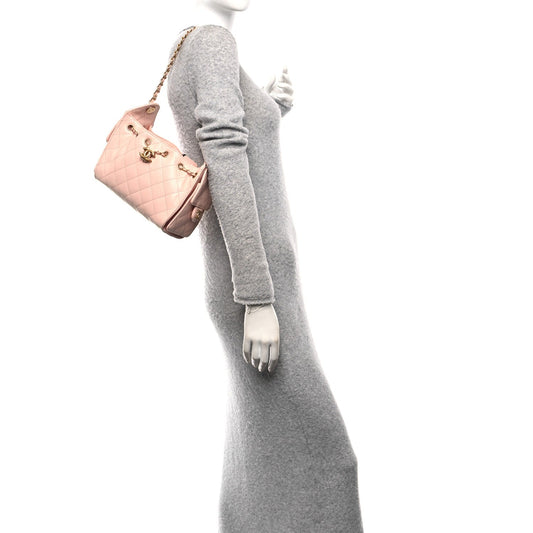 Caviar Quilted Mini Chanel 25 Handbag Light Pink