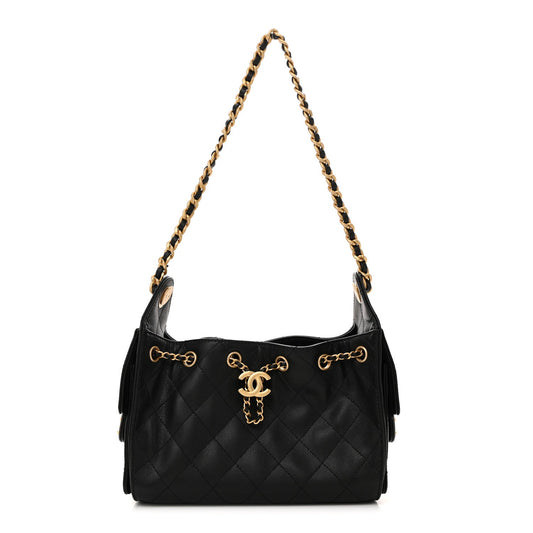 Caviar Quilted Mini Chanel 25 Handbag Black