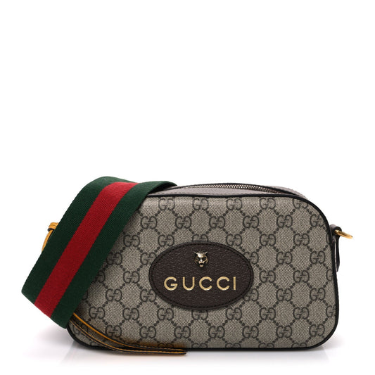 GG Supreme Monogram Web Neo Vintage Shoulder Bag Beige New Acero Crop