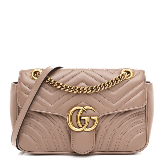 Calfskin Matelasse Small GG Marmont Shoulder Bag Porcelain Rose