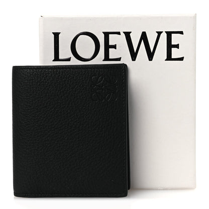 Grained Calfskin Vertical Bi-fold Wallet Black