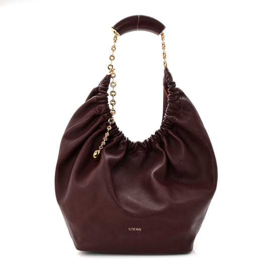 Buttery Nappa Lambskin Medium Squeeze Bag Dark Burgundy
