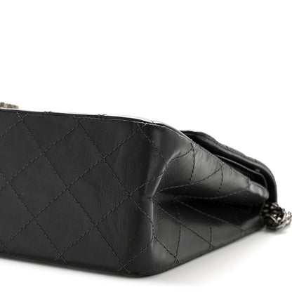 Aged Calfskin Quilted 2.55 Reissue 227 Flap Dark Grey