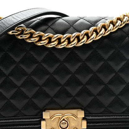 Caviar Quilted Medium Boy Flap Black