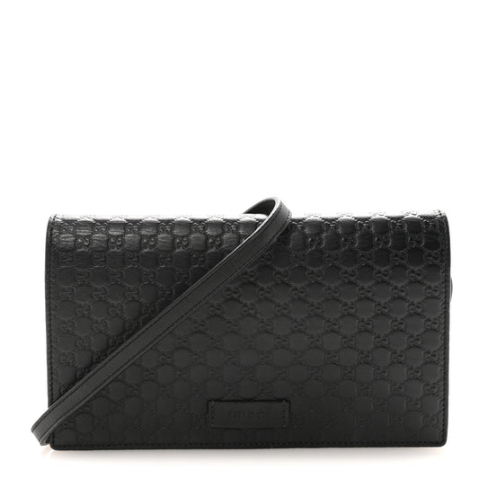 Microguccissima Crossbody Wallet Black