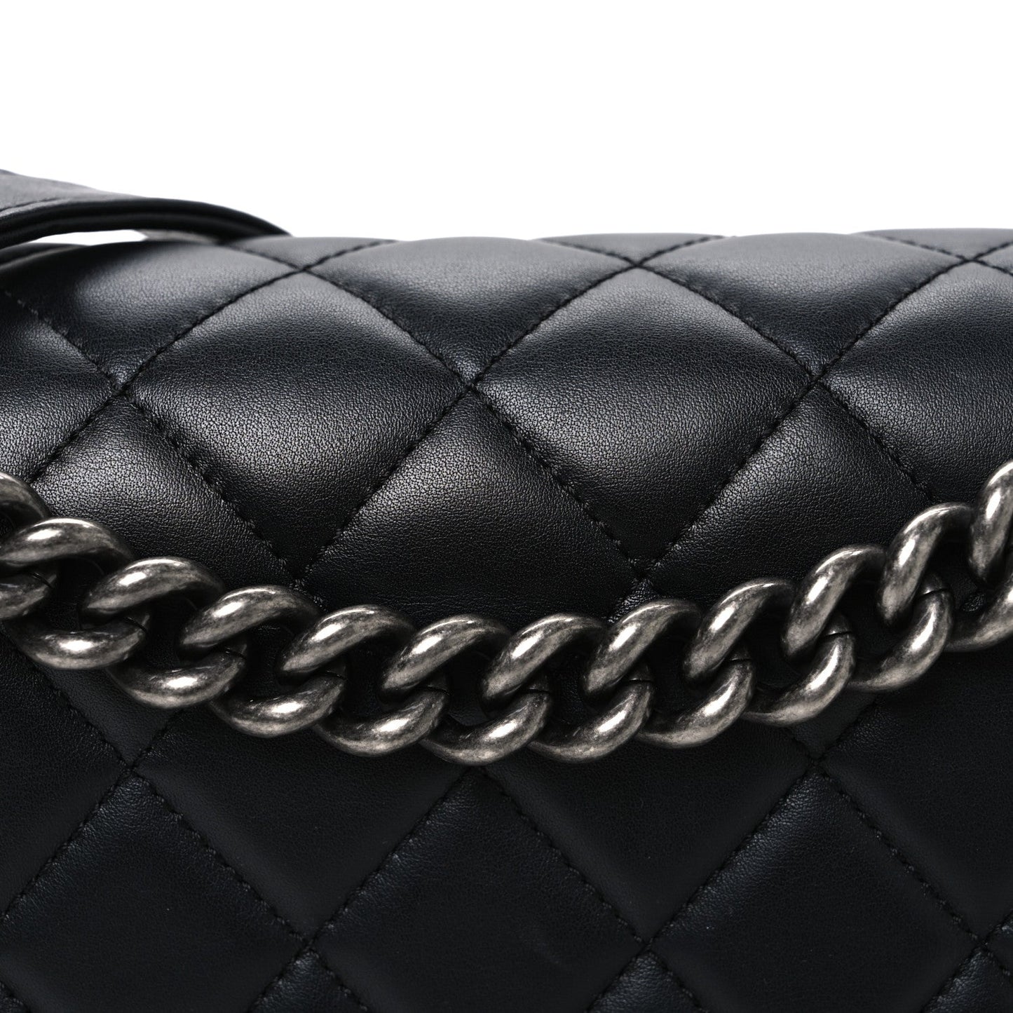 Lambskin Quilted New Medium Boy Flap Black