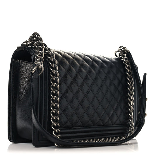 Caviar Quilted New Medium Boy Flap Black