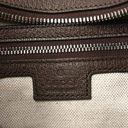 GG Supreme Monogram Textured Calfskin Web Large Attache Shoulder Bag Beige Ebony New Acero